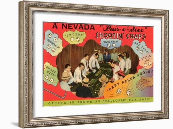 Craps Lesson, Nevada-null-Framed Art Print