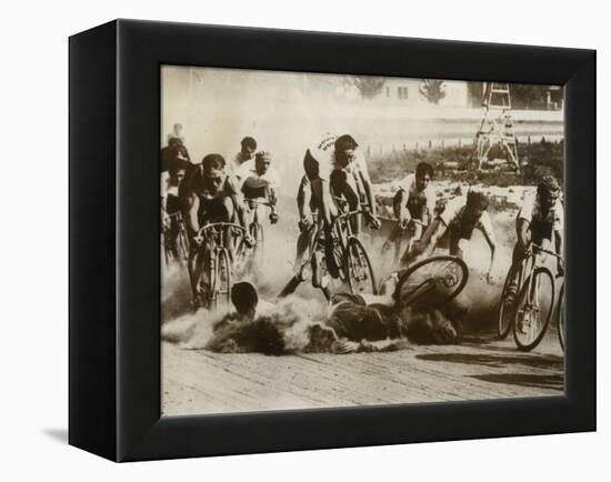 Crash at a Bicycle Race in Milwaukee, Wisconsin, 1934-null-Framed Premier Image Canvas