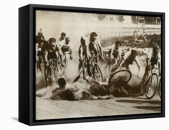 Crash at a Bicycle Race in Milwaukee, Wisconsin, 1934-null-Framed Premier Image Canvas
