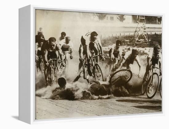 Crash at a Bicycle Race in Milwaukee, Wisconsin, 1934-null-Framed Premier Image Canvas