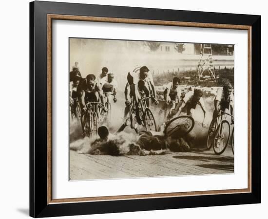 Crash at a Bicycle Race in Milwaukee, Wisconsin, 1934-null-Framed Photographic Print