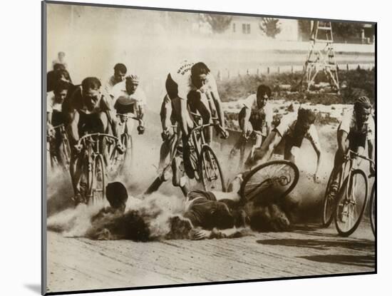 Crash at a Bicycle Race in Milwaukee, Wisconsin, 1934-null-Mounted Photographic Print
