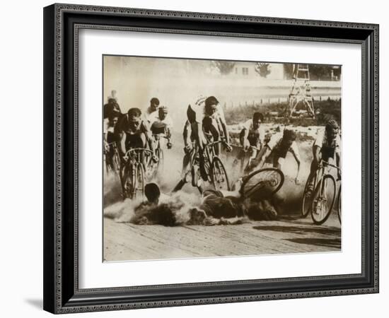 Crash at a Bicycle Race in Milwaukee, Wisconsin, 1934-null-Framed Photographic Print