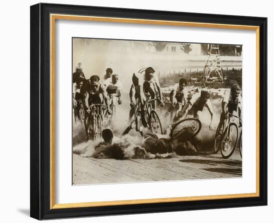 Crash at a Bicycle Race in Milwaukee, Wisconsin, 1934-null-Framed Photographic Print