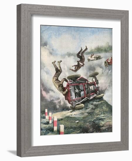 Crash at Brooklands-Aldo Molinari-Framed Art Print