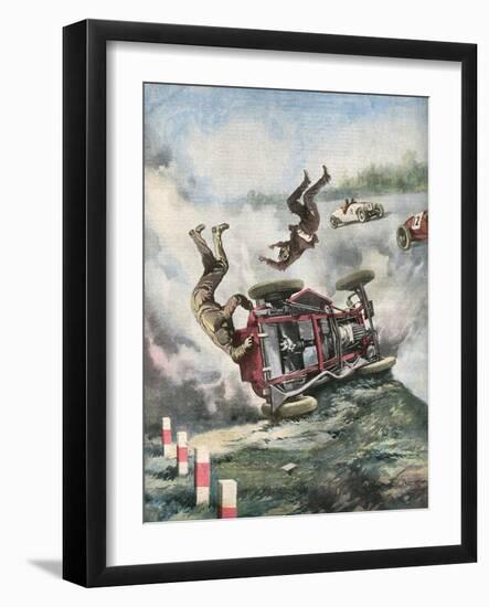 Crash at Brooklands-Aldo Molinari-Framed Art Print