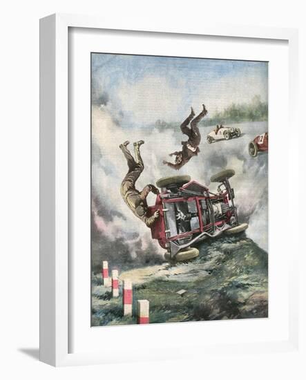 Crash at Brooklands-Aldo Molinari-Framed Art Print