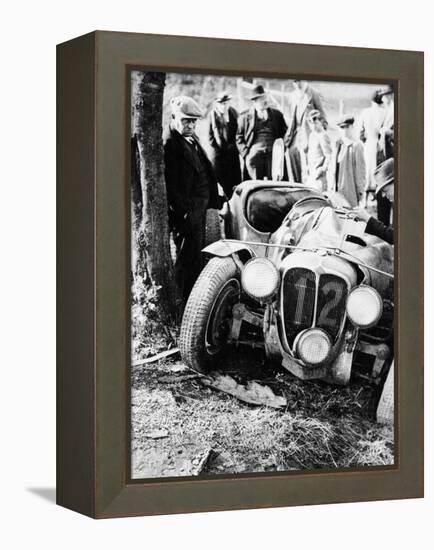 Crash of the Le Mans 24 Hours Winner at Spa, Belgium, 1938-null-Framed Premier Image Canvas