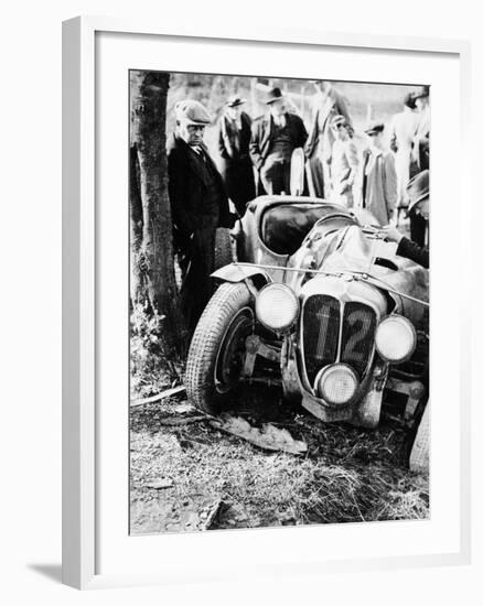 Crash of the Le Mans 24 Hours Winner at Spa, Belgium, 1938-null-Framed Photographic Print