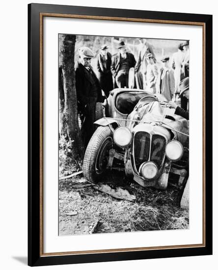 Crash of the Le Mans 24 Hours Winner at Spa, Belgium, 1938-null-Framed Photographic Print