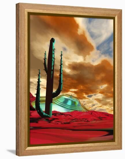 Crashed Alien Spacecraft-Victor Habbick-Framed Premier Image Canvas