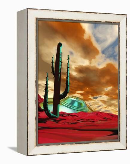 Crashed Alien Spacecraft-Victor Habbick-Framed Premier Image Canvas