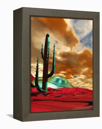 Crashed Alien Spacecraft-Victor Habbick-Framed Premier Image Canvas