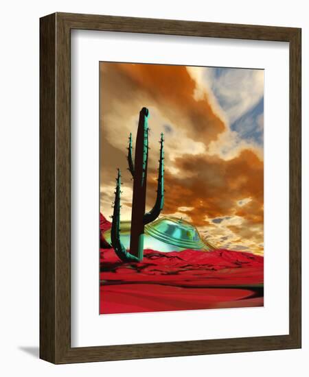 Crashed Alien Spacecraft-Victor Habbick-Framed Premium Photographic Print