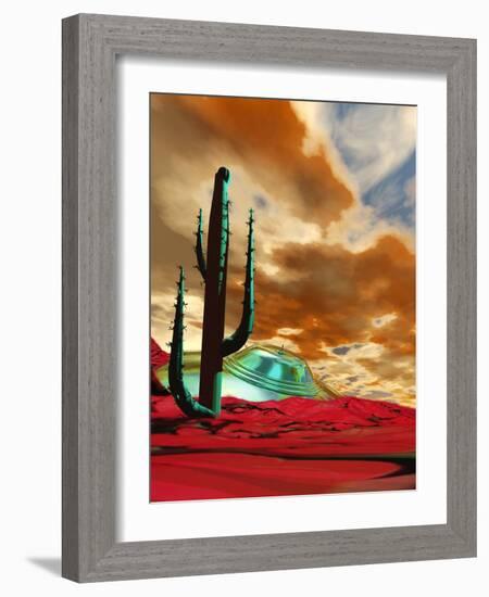 Crashed Alien Spacecraft-Victor Habbick-Framed Photographic Print