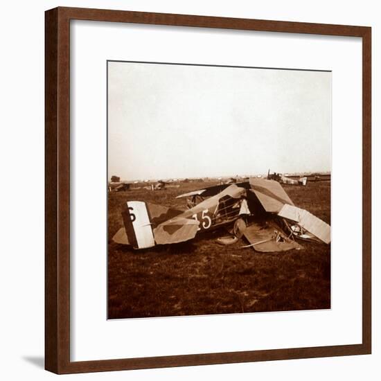 Crashed plane, c1914-c1918-Unknown-Framed Photographic Print