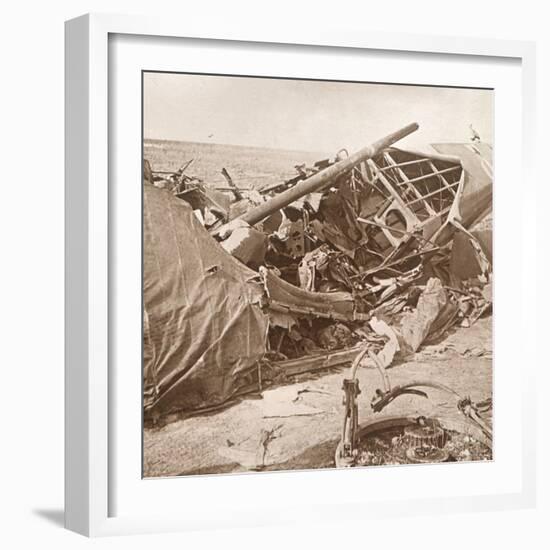 Crashed plane, Sainte-Marie-à-Py, northern France, c1914-c1918-Unknown-Framed Photographic Print