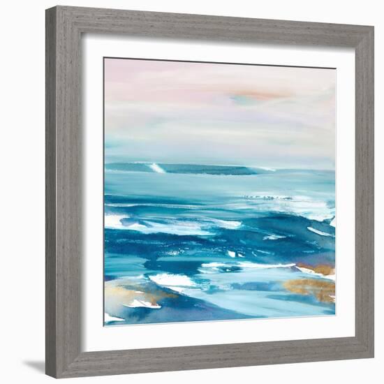 Crashing Blue Waves-null-Framed Art Print