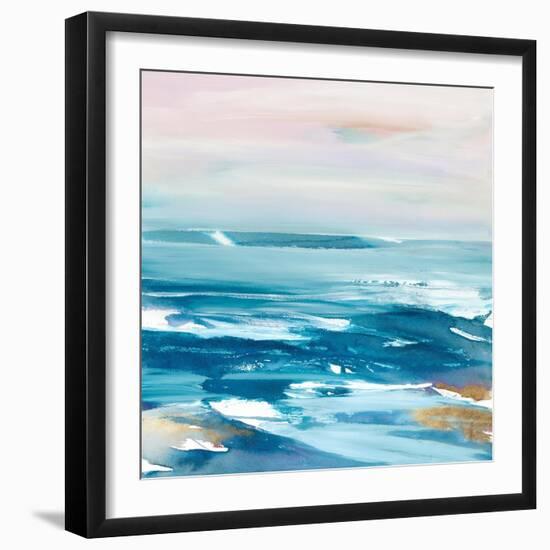 Crashing Blue Waves-null-Framed Art Print