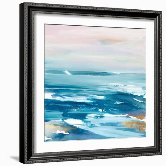 Crashing Blue Waves-null-Framed Art Print