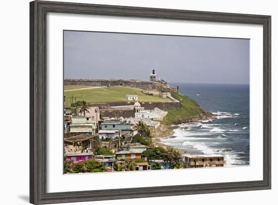 Crashing Waves At El Morro Fort, Old San Juan-George Oze-Framed Photographic Print