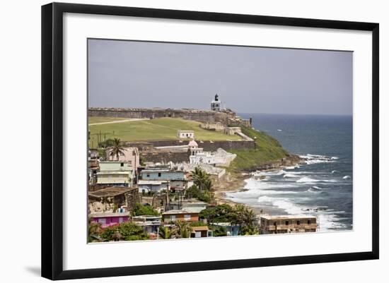 Crashing Waves At El Morro Fort, Old San Juan-George Oze-Framed Photographic Print