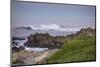 Crashing Waves at Sunset Along Pacific Ocean, Monterey, Peninsula, CA-Sheila Haddad-Mounted Photographic Print