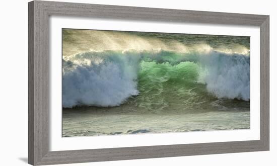 Crashing Waves, Carmel, Ca, USA, Green Translucence-Sheila Haddad-Framed Photographic Print