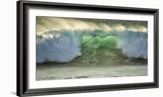 Crashing Waves, Carmel, Ca, USA, Green Translucence-Sheila Haddad-Framed Photographic Print