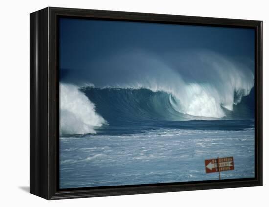 Crashing Waves, Oahu, Hawaii-Bill Romerhaus-Framed Premier Image Canvas