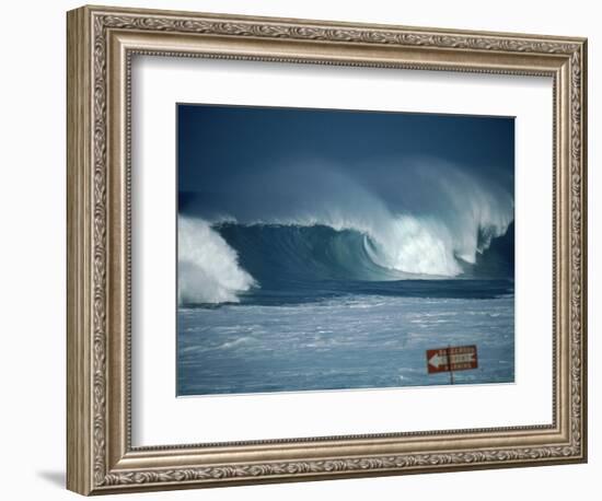 Crashing Waves, Oahu, Hawaii-Bill Romerhaus-Framed Photographic Print