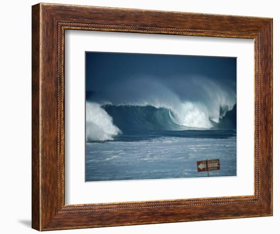 Crashing Waves, Oahu, Hawaii-Bill Romerhaus-Framed Photographic Print