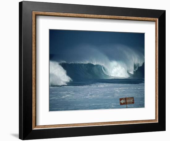 Crashing Waves, Oahu, Hawaii-Bill Romerhaus-Framed Photographic Print