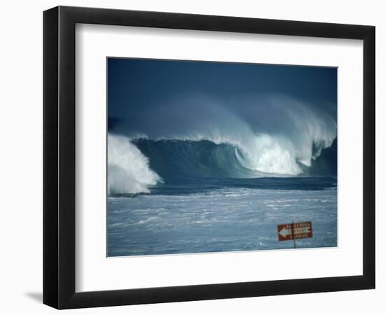 Crashing Waves, Oahu, Hawaii-Bill Romerhaus-Framed Photographic Print