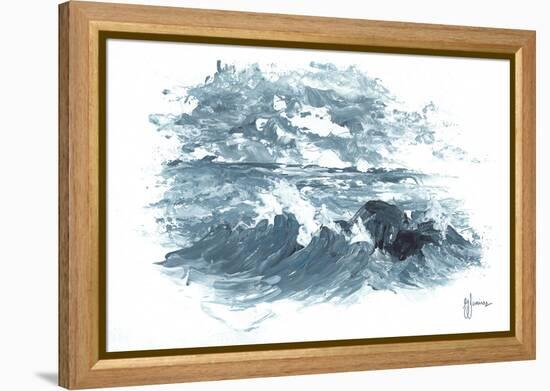 Crashing Waves-Georgia Janisse-Framed Stretched Canvas
