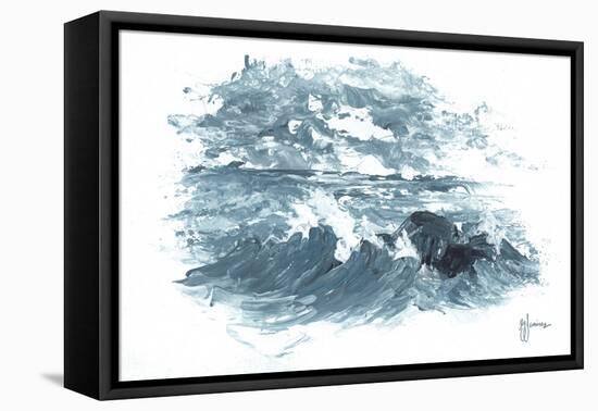 Crashing Waves-Georgia Janisse-Framed Stretched Canvas