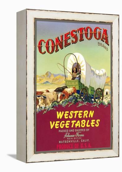 Crate Label for Conestoga Vegetables-null-Framed Stretched Canvas