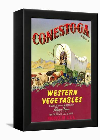 Crate Label for Conestoga Vegetables-null-Framed Stretched Canvas