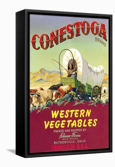 Crate Label for Conestoga Vegetables-null-Framed Stretched Canvas
