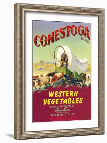 Crate Label for Conestoga Vegetables-null-Framed Art Print