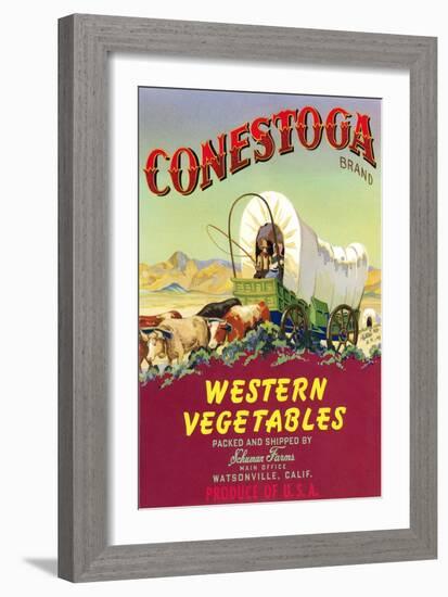 Crate Label for Conestoga Vegetables-null-Framed Art Print