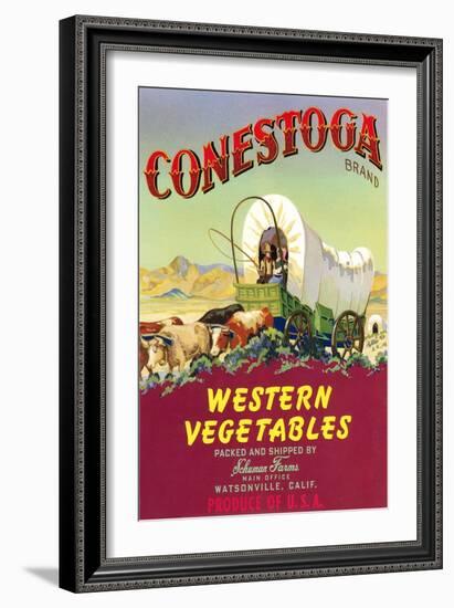 Crate Label for Conestoga Vegetables-null-Framed Art Print