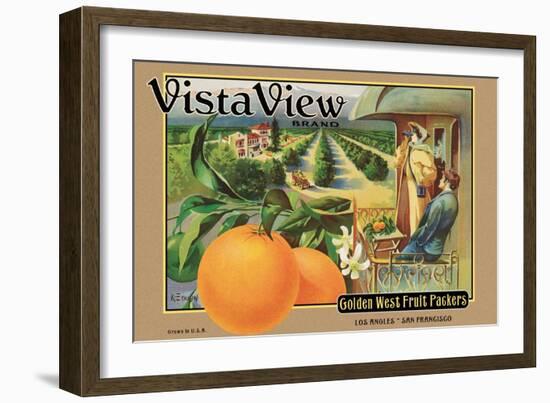 Crate Label "Orange"-Kerne Erickson-Framed Art Print