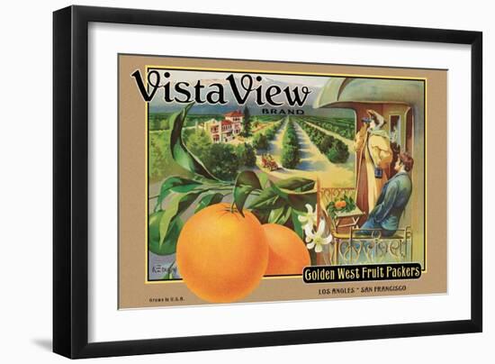 Crate Label "Orange"-Kerne Erickson-Framed Art Print