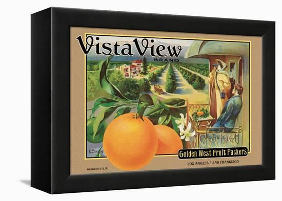 Crate Label "Orange"-Kerne Erickson-Framed Stretched Canvas