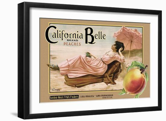 Crate Label "Peaches"-Kerne Erickson-Framed Art Print