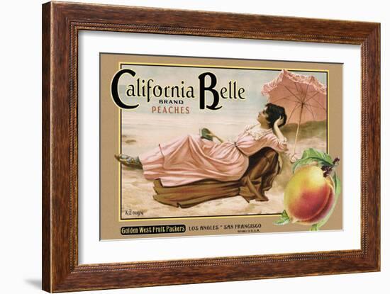 Crate Label "Peaches"-Kerne Erickson-Framed Art Print