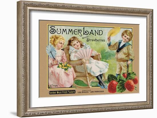 Crate Label "Strawberry"-Kerne Erickson-Framed Art Print