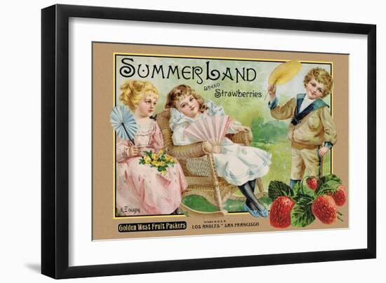 Crate Label "Strawberry"-Kerne Erickson-Framed Art Print