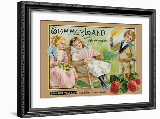 Crate Label "Strawberry"-Kerne Erickson-Framed Art Print